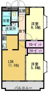 グリーンコート加古川1番館【206号室】の間取り