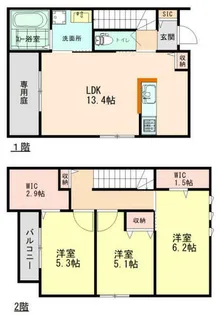 ソレイユ美乃利Ⅰ【01号室】の間取り