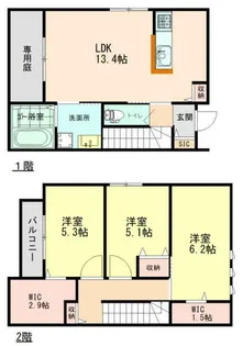 ソレイユ美乃利Ⅰ【02号室】の間取り