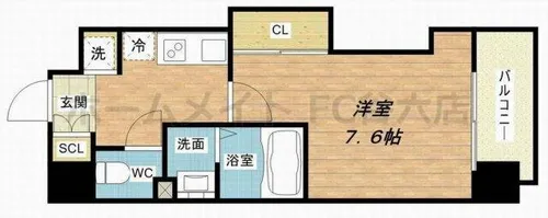 Luxe難波西Ⅱ【6階】の間取り