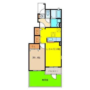 セゾン五条Ⅰ【1階】の間取り
