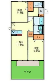 フレッシュ南上町【205号室】の間取り