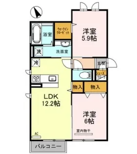 メゾン・ド・ボヌール秀【A105号室】の間取り