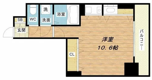 リーガル北心斎橋【10階】の間取り