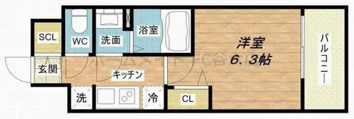 プレサンス上町台筆ヶ崎 NORTH【8階】の間取り