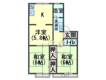 リバーサイドシティ麻生川【205号室】の間取り