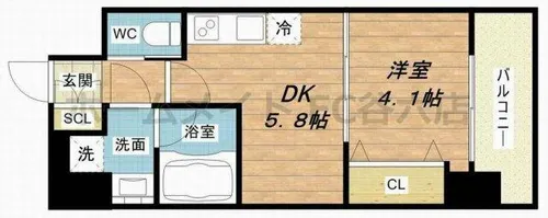 スプランディッド安土町【8階】の間取り