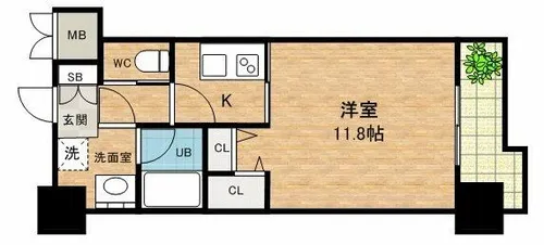 グランシス天満橋【9階】の間取り
