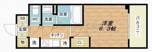 プレサンス大手前ピリオド【7階】の間取り