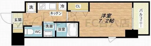 プランドール北浜【14階】の間取り
