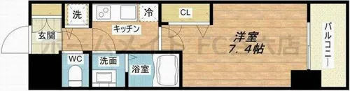 プランドール北浜【15階】の間取り
