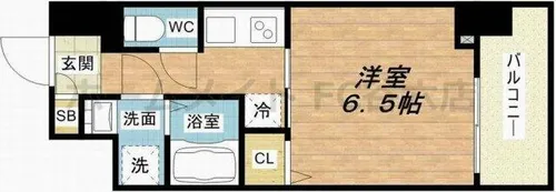 レジュールアッシュ天王寺舟橋【9階】の間取り