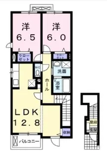 ダンデライオンB棟(エアコン付き)【201号室】の間取り
