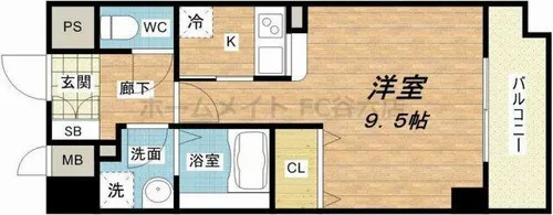 グランデカワノ玉造【3階】の間取り