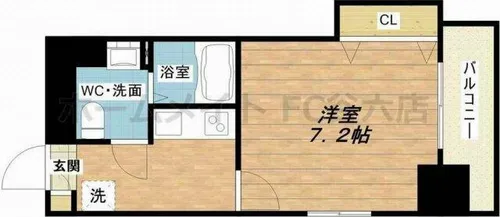 ラグゼ江戸堀【7階】の間取り