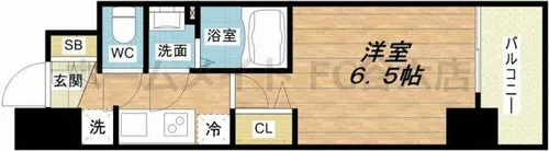 ララプレイス天王寺シエロ【13階】の間取り