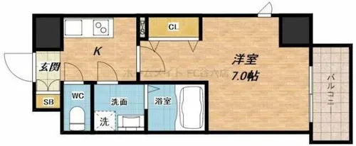 グランルージュ中之島南【9階】の間取り