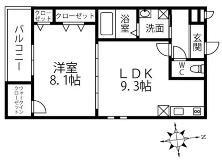 プロスペリティーK-Ⅱ【201号室】の間取り