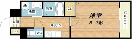 ベルンガーデン巽【8階】の間取り