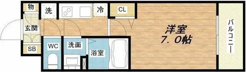 プレサンスOSAKA DOMECITYクロスティ【4階】の間取り