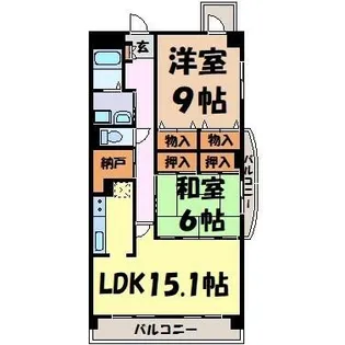 イースト・リバージュ【5階】の間取り