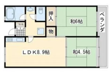 佐野湊団地 1号棟 C【1401号室】の間取り