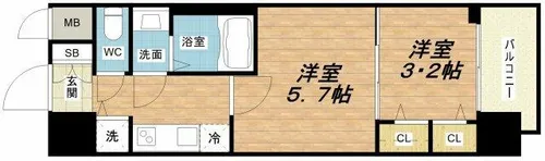 S-RESIDENCE日本橋Qualier【8階】の間取り