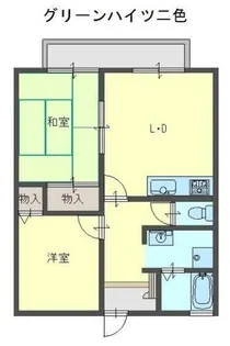 グリーンハイツ二色A棟【102号室】の間取り