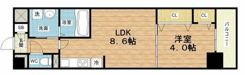 リアライズ小路駅前【5階】の間取り