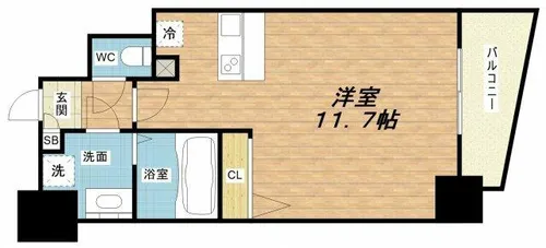 アクアプレイス南堀江【9階】の間取り