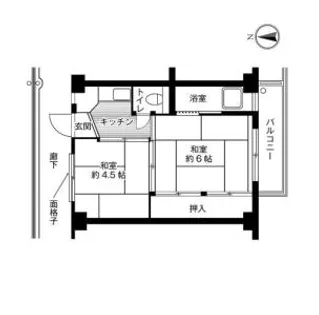 ビレッジハウス旭【3-102号室】の間取り