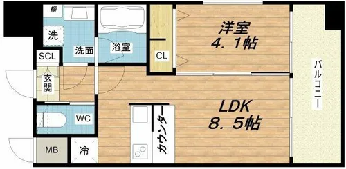 プレジオ城北【6階】の間取り