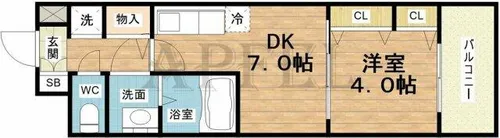 Gioia Luna【8階】の間取り