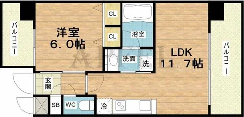 1LDKの間取り画像