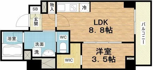 シーズンフラッツ靭本町【7階】の間取り