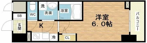 エスリードレジデンス大阪本町【15階】の間取り