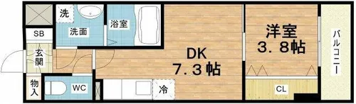 CITY PAL CREST TANIMACHI【15階】の間取り