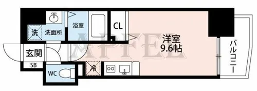 アクアプレイス南堀江【9階】の間取り