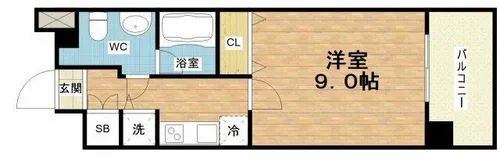 レジュールアッシュ福島【7階】の間取り