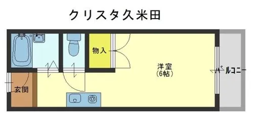 クリスタ久米田【205号室】の間取り