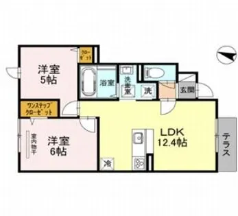 クレアA棟【A101号室】の間取り