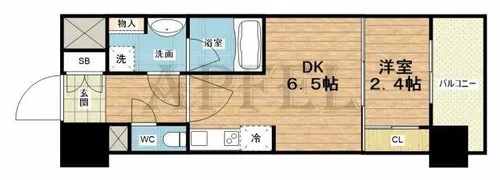 コンフォリア・リヴ南森町Q【12階】の間取り
