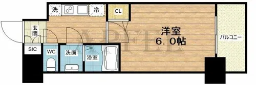 gm難波ウエストD.C.【14階】の間取り