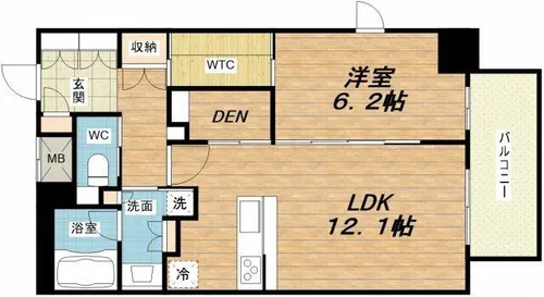 Dimus北浜【15階】の間取り