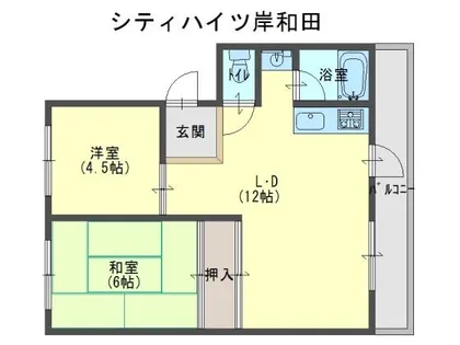 シティハイツ岸和田【511号室】の間取り