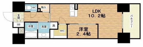 コンフォリア・リヴ北久宝寺Q【5階】の間取り