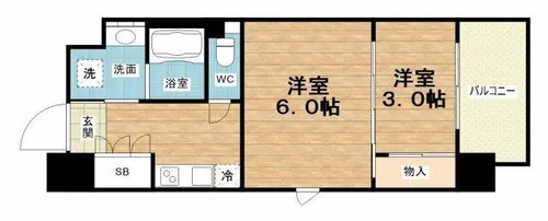 リビオメゾン西天満【6階】の間取り
