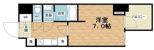 WORVE大阪本町【3階】の間取り
