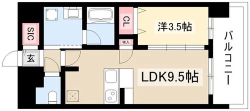 プレサンスジェネ上前津【15階】の間取り