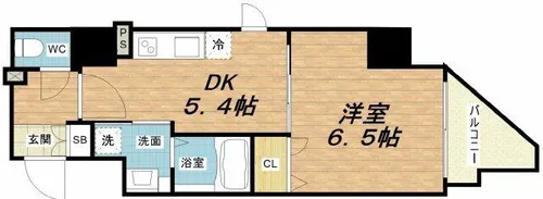 ファーストフィオーレ谷町六丁目フェリシア【4階】の間取り